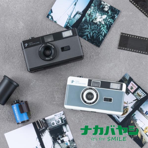 ナカバヤシ フィルムナカメラ half ダークグレー CAM-F201DG ブルー CAM-F201...