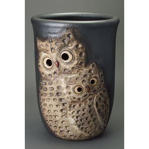 なかよしふくろう傘立信楽焼 陶器 傘立 なかよしふくろう傘立信楽焼 陶器 傘立