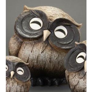 ふくろう フクロウ 梟 置物 金運 開運 信楽焼 : 手づくり家具 ウッド