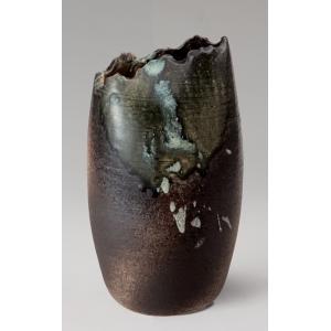 花瓶 陶器 信楽焼 花器 花入 火色小花花瓶 彩り屋 : 彩り屋 - 通販