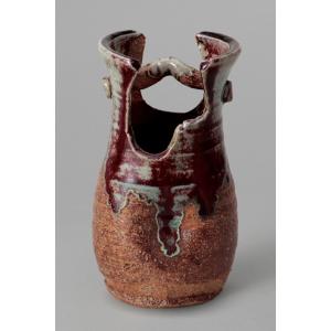 花瓶 陶器 信楽焼 花器 花入 火色小花花瓶 彩り屋 : 彩り屋 - 通販