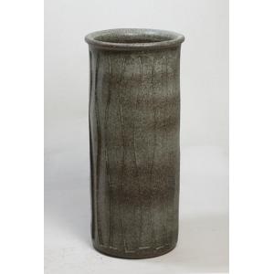 傘立て 陶器 信楽焼 切立唐草透し彫(かすみ釉)傘立 屋外 傘たて 傘入れ