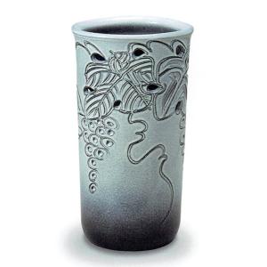 傘立て 陶器 信楽焼 唐草透し彫(かすみ釉)傘立 外置き 屋外 傘たて 傘