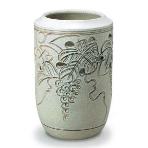 傘立て 陶器 信楽焼 切立唐草透し彫(かすみ釉)傘立 屋外 傘たて 傘入れ