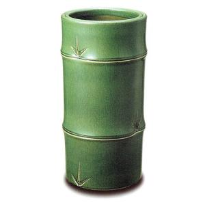 傘立て 陶器 信楽焼 唐草透し彫(緑かすみ釉)傘立 外置き 屋外 傘たて