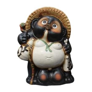 信楽焼 たぬき くノ一狸 (黒) 陶器 置物 タヌキ : 彩り屋 - 通販