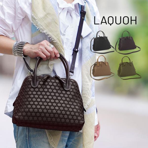 ラクーオ ブガッティ LAQUOH 籠目 エンボスボンディング 2way トート レディース 031...