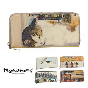 Manhattaner's マンハッタナーズ 財布 L字ファスナー長財布 猫
