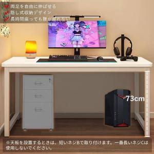 机 デスク コンパクト ホワイト 木製 組み立...の詳細画像1