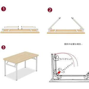 折りたたみデスク テーブル 机 組立不要 10...の詳細画像3