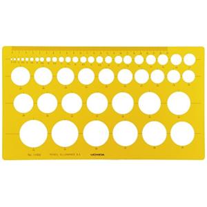 ウチダ テンプレート No.115M 円定規 インキエッジ付 1-843-0115