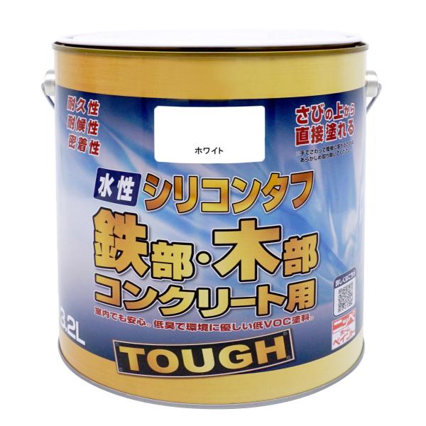 ペンキ 水性 ニッペ 水性つやあり高機能塗料 屋内外 低臭 | 水性シリコンタフ 3.2L 塗料