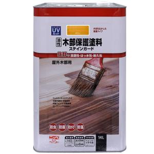 ペンキ 油性 塗料 ニッペ ウッドデッキ ガーデニング 防虫 防腐 防かび 油性塗料 | 油性木部保護塗料ステインガード 14L