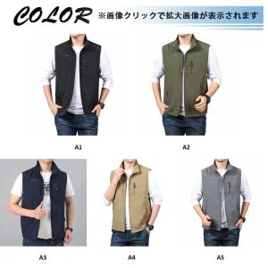 ベスト メンズ 軽量 カジュアル メッシュ 多...の詳細画像1