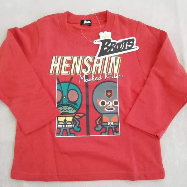 仮面ライダー  裏起毛 トレーナー　パンソンワークス  キッズ 子供　ER8915　レッド　100c...