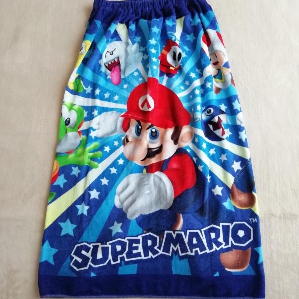 丸眞 任天堂 スーパーマリオ 80cm丈 巻きタオル ラップタオル スターチェイス  80×110c...