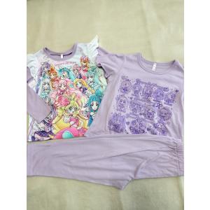 定価3,630円　プリキュアオールスターズ/キミとアイドルプリキュア♪ 天竺薄手　光る2TOPSパジャマ 【2781512】ラベンダー