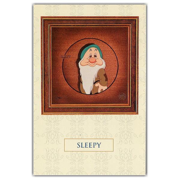 ディズニー　スリーピー　白雪姫　WDAAセル画ポストカード　『Sleepy』
