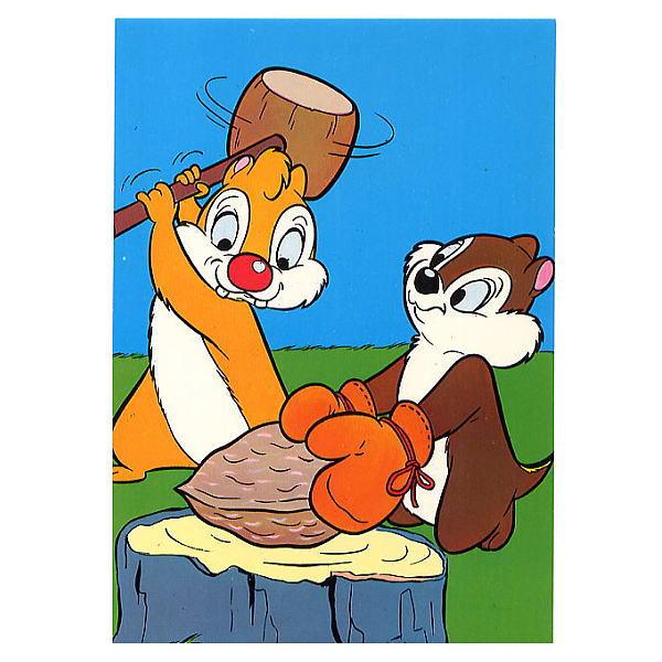 ディズニー　チップ＆デール　ポストカード（くるみ割り）　イタリア製　1980年代〜1990年代