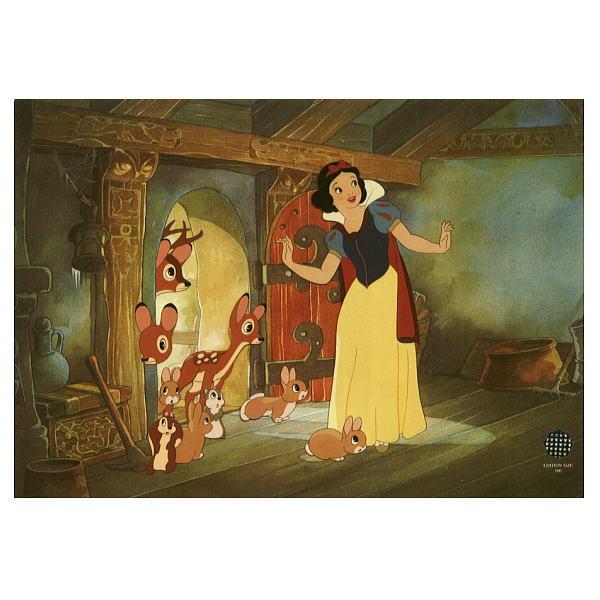 ディズニー　白雪姫　ハウスウォーミング　WDAAセル画ポストカード　『House Worming』