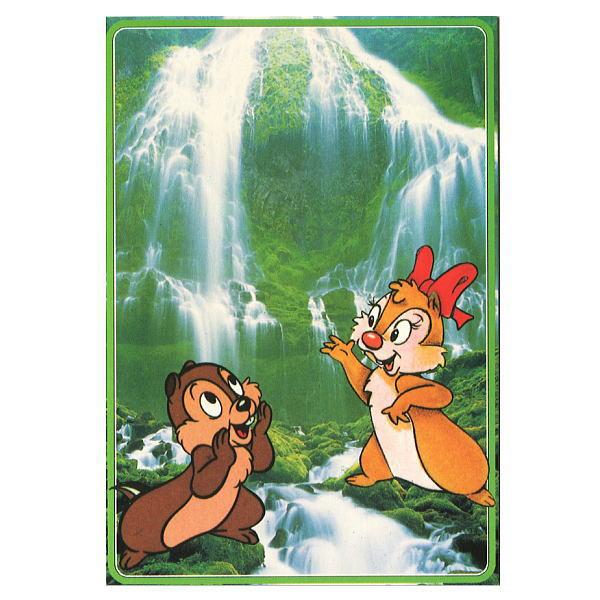 ディズニー　チップ＆クラリス　ポストカード（滝）　イタリア製　1980年代〜1990年代　チップ＆デ...