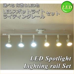 天井照明 LEDスポットライト ライティングレール ダクトレール アイボリー 選べる灯数 選べるLED色