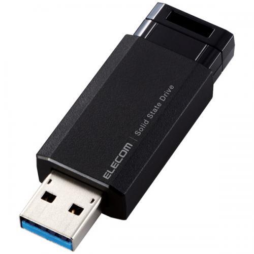ELECOM ESD-EPK0500GBK 外付けSSD/ノック式/USB3.2(Gen2)対応/5...