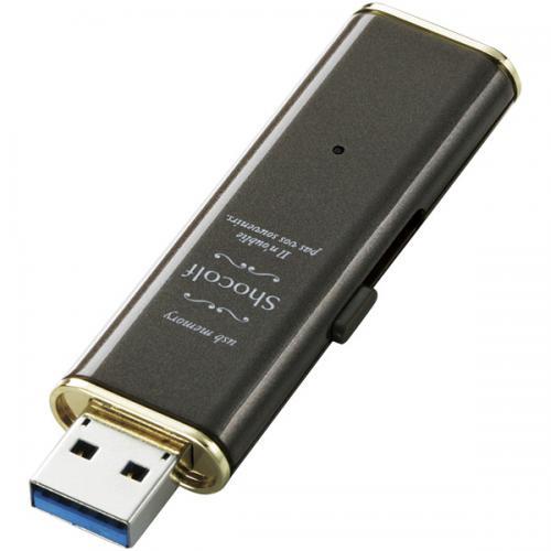 ELECOM MF-XWU332GBW USB3.0対応スライド式USBメモリー「Shocolf」/...