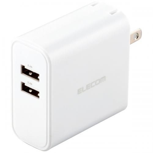 ELECOM MPA-ACU05WH スマートフォン・タブレット用AC充電器/4.8A出力/USB-...