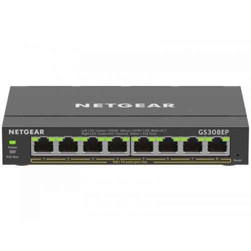 NETGEAR GS308EP-100JPS SOHO/家庭向けPoE+対応 (62W) ギガビット...