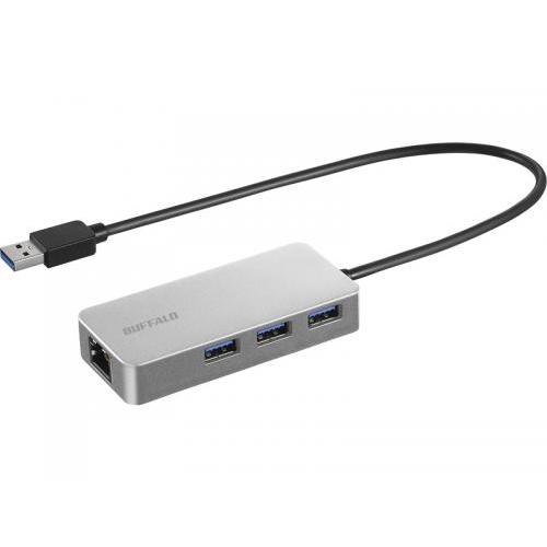 BUFFALO LUD-U3-AGHSV Giga対応 USB-A LANアダプターハブ付 シルバー