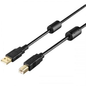 BUFFALO BU2ABF30BK USB2.0 A to B フェライトコア付ケーブル 3.0m ブラック｜IS-LINK
