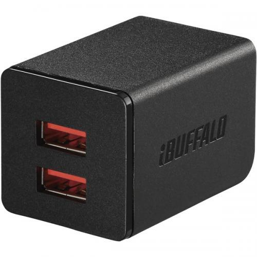 BUFFALO BSMPA2402P2BK 2.4A USB急速充電器 AutoPowerSelec...