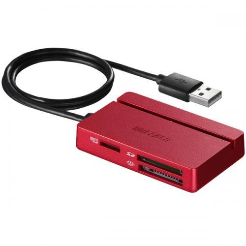 BUFFALO BSCR100U2RD USB2.0 マルチカードリーダー/ライター スタンダードモ...