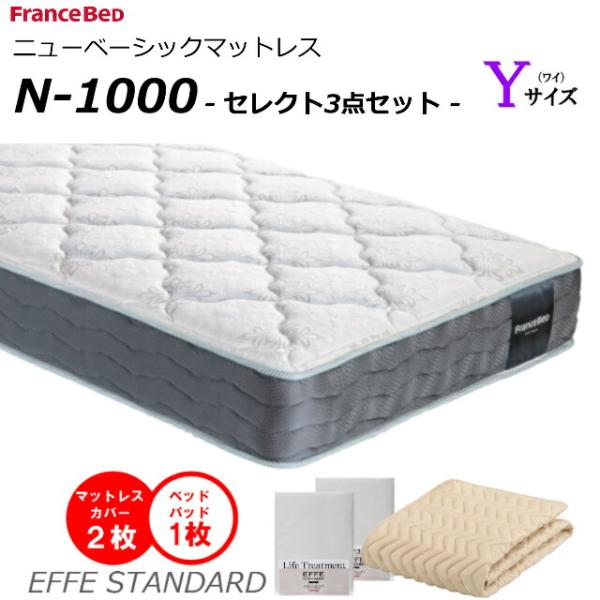セレクト3点セット付  ベッド マットレス フランスベッド ワイ ショート N-1000 ソフト 高...