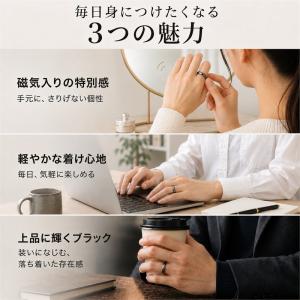 男女兼用 ヘマタイト リング 幅6mmの細身タ...の詳細画像1