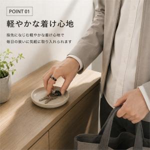 男女兼用 ヘマタイト リング 幅6mmの細身タ...の詳細画像3