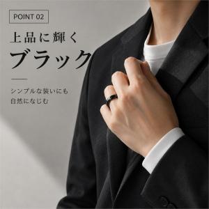 男女兼用 ヘマタイト リング 幅6mmの細身タ...の詳細画像4