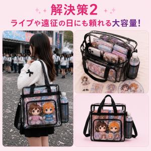 痛バ クリアトート 32cm×32cm ぬいぐ...の詳細画像4