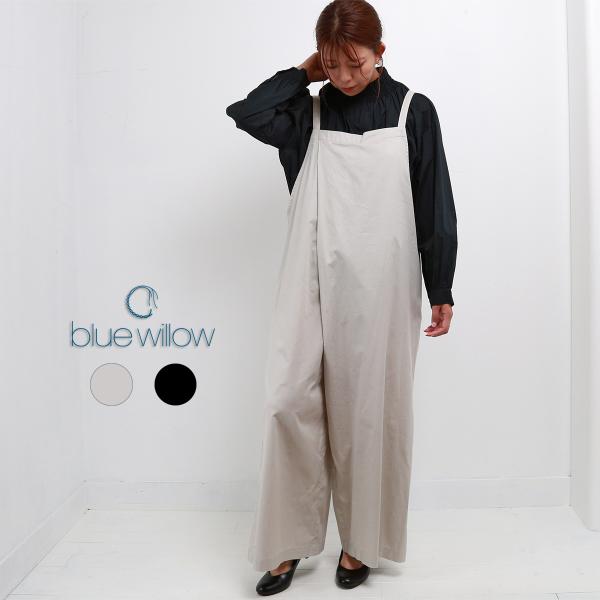 blue willow コットンツイルラップサロペット レディース ブルーウィロー 01EFP144...