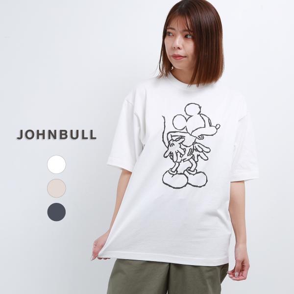 JOHNBULL MICKEY MOUSE 刺繍 Tシャツ レディース メンズ ジョンブル JT25...
