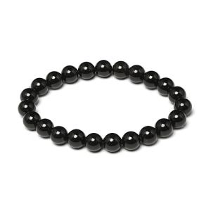 モリオン ブレスレット （黒水晶） 8〜8.5mm 23玉 （アソート） No.8 （鑑別書付）