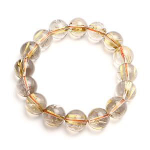 ルチルクォーツ ブレスレット AA （ブラジル産） 14mm 15玉 No.84 : 宮