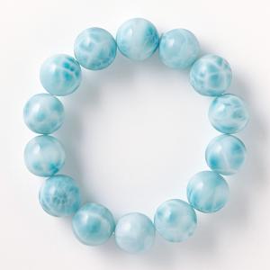 ラリマー ブレスレット （ドミニカ共和国産） 14.5mm 14玉 No.30