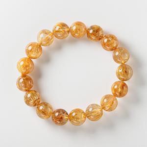 ルチルクォーツ ブレスレット SA （ブラジル産） 12.5mm 17玉 No.129