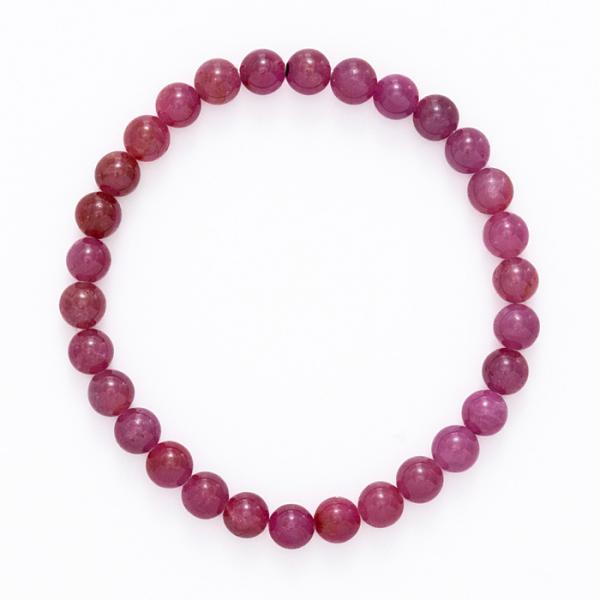 ルビー ブレスレット 6mm 31玉 （アソート） No.6