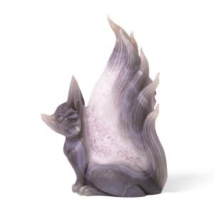 水晶 彫刻 九尾の狐 (アメジスト/ブラジル産...の詳細画像4