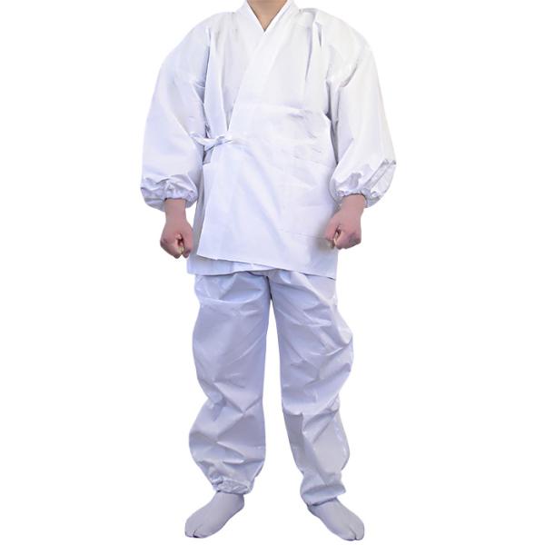 神職用 衣装 白衣 作務衣 上下一組 S