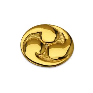 左三つ巴紋金具 本金鍍金 腰無し 1寸5分 : 宮忠 - 通販 - Yahoo