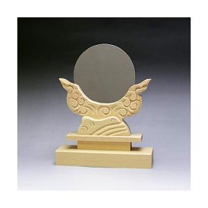 神鏡 神具 神棚 鏡 + 木曽桧製 雲形 台 サイズ 3寸